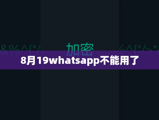 8月19whatsapp不能用了