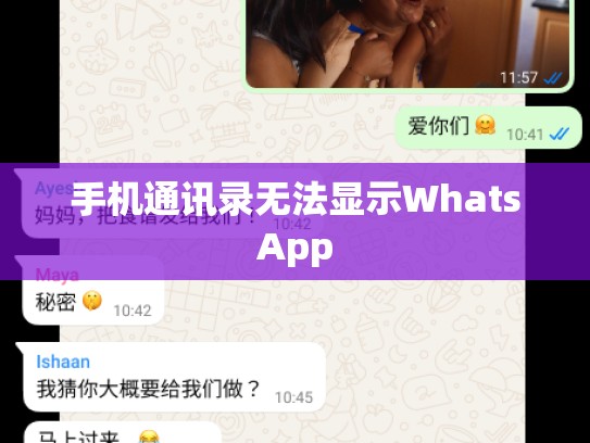 手机通讯录无法显示WhatsApp