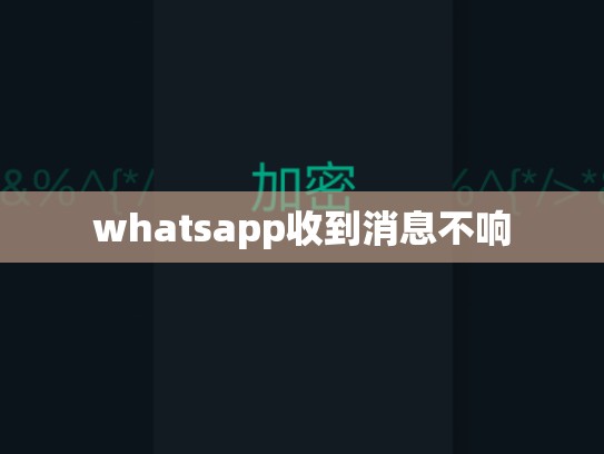 whatsapp收到消息不响