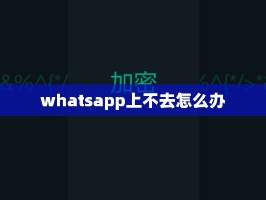 whatsapp上不去怎么办
