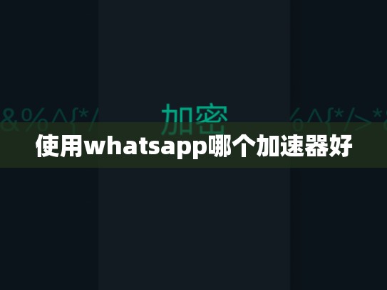 使用whatsapp哪个加速器好