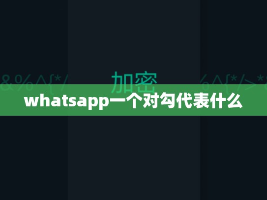 whatsapp一个对勾代表什么