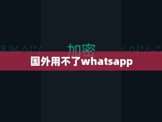 国外用不了whatsapp