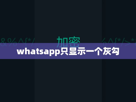 whatsapp只显示一个灰勾