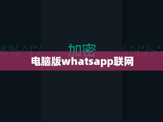 电脑版whatsapp联网