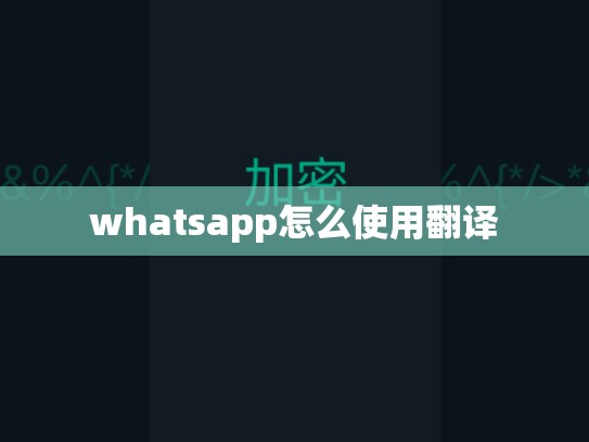 whatsapp怎么使用翻译