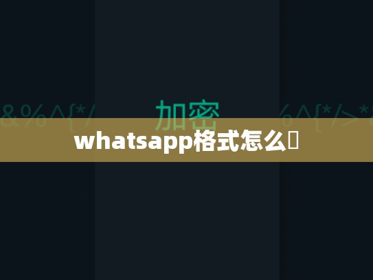 whatsapp格式怎么寫