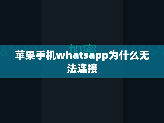 苹果手机whatsapp为什么无法连接