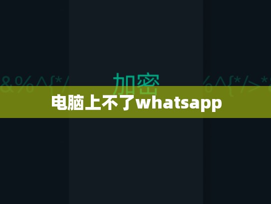 电脑上不了whatsapp