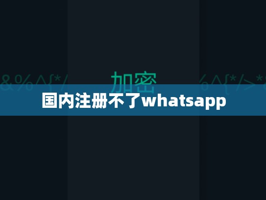 国内注册不了whatsapp