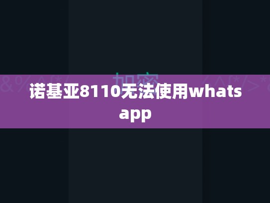 诺基亚8110无法使用whatsapp