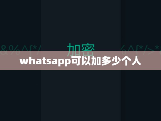 whatsapp可以加多少个人