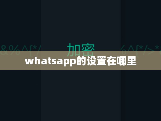 whatsapp的设置在哪里