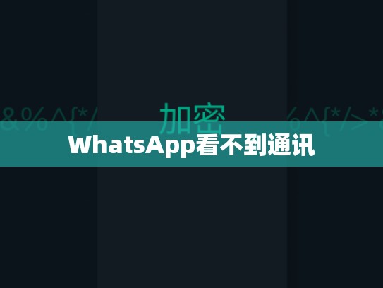 WhatsApp看不到通讯