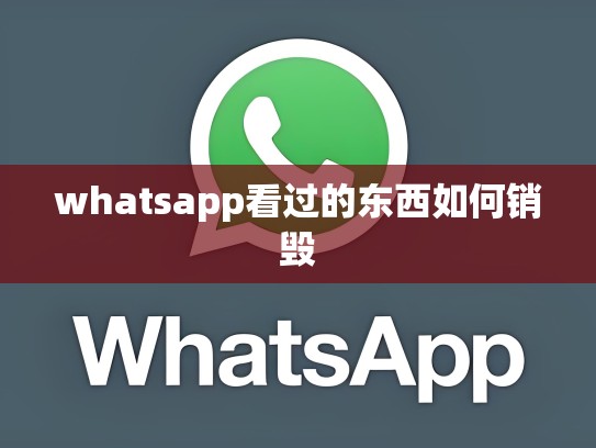 whatsapp看过的东西如何销毁