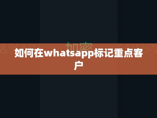 如何在whatsapp标记重点客户