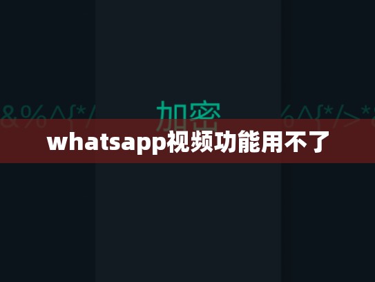 whatsapp视频功能用不了