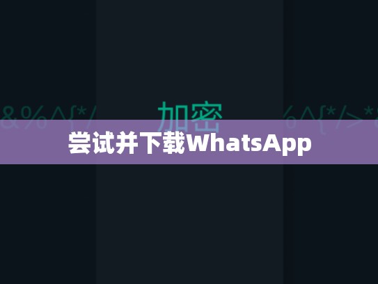 尝试并下载WhatsApp