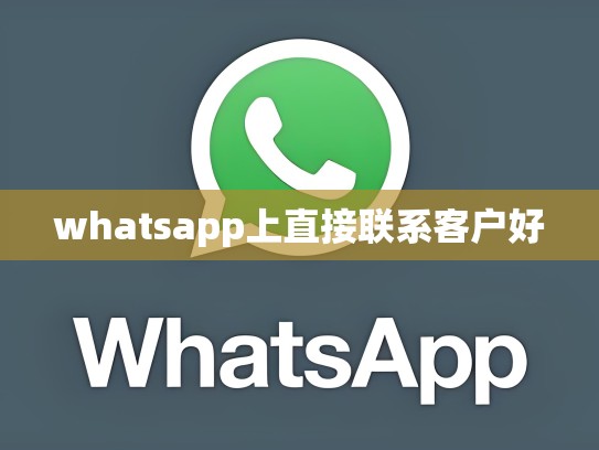 whatsapp上直接联系客户好