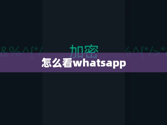 怎么看whatsapp