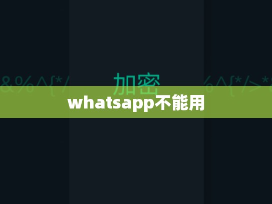 whatsapp不能用