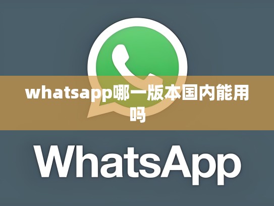 whatsapp哪一版本国内能用吗