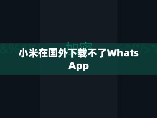 小米在国外下载不了WhatsApp