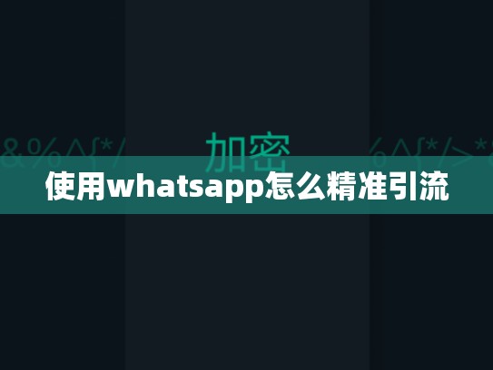 使用whatsapp怎么精准引流