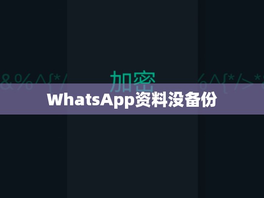 WhatsApp资料没备份