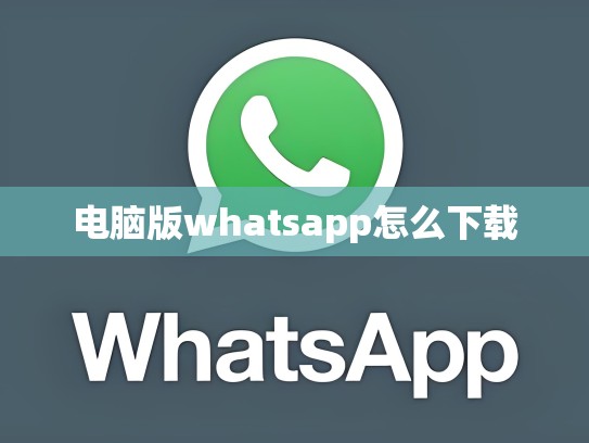 电脑版whatsapp怎么下载
