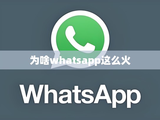 为啥whatsapp这么火