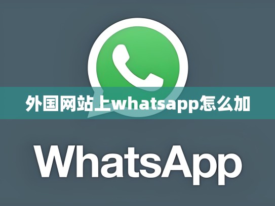外国网站上whatsapp怎么加