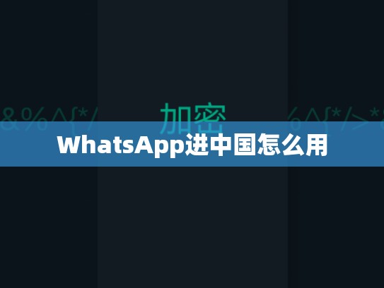 WhatsApp进中国怎么用