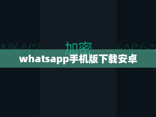 whatsapp手机版下载安卓