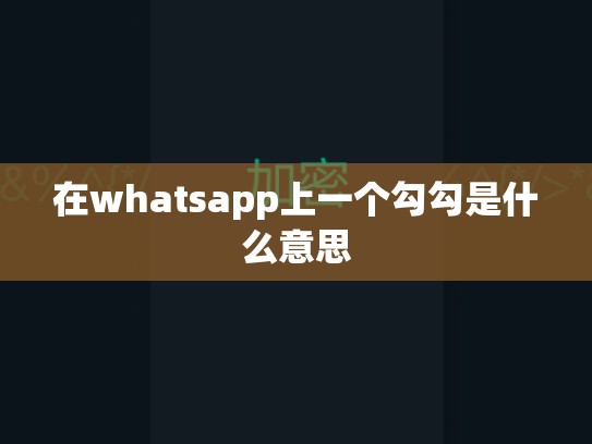 在whatsapp上一个勾勾是什么意思