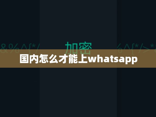 国内怎么才能上whatsapp