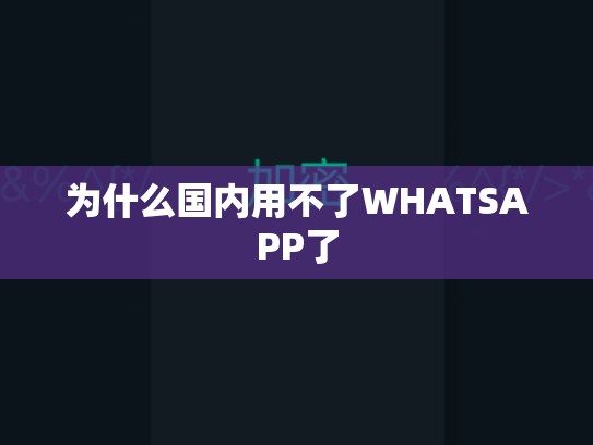 为什么国内用不了WHATSAPP了