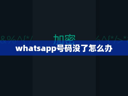 whatsapp号码没了怎么办