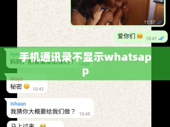 手机通讯录不显示whatsapp