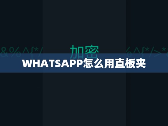 WHATSAPP怎么用直板夹