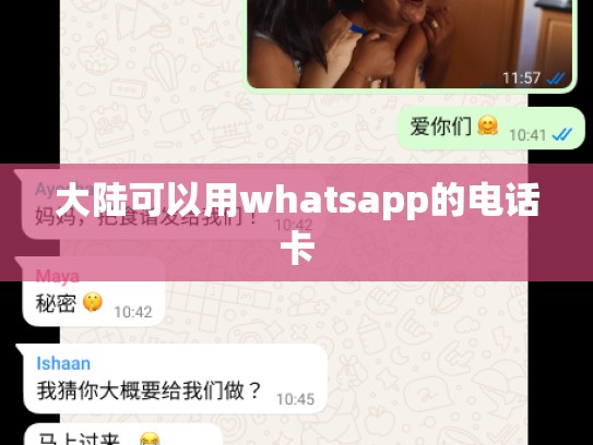 大陆可以用whatsapp的电话卡