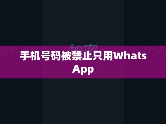 手机号码被禁止只用WhatsApp