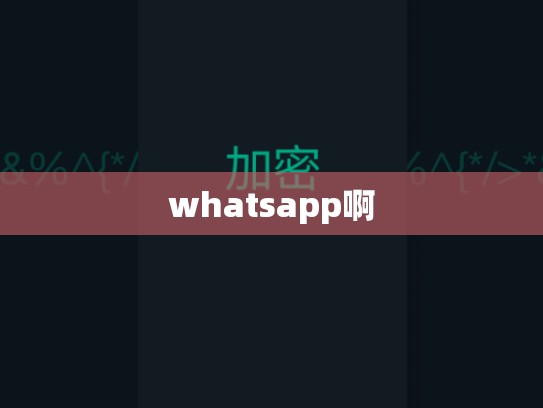 whatsapp啊