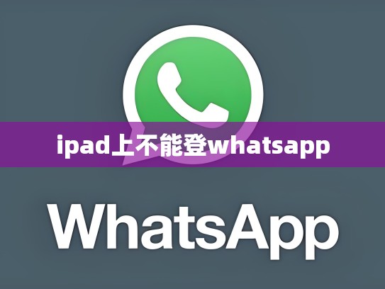 ipad上不能登whatsapp