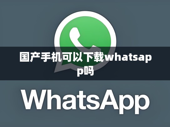 国产手机可以下载whatsapp吗