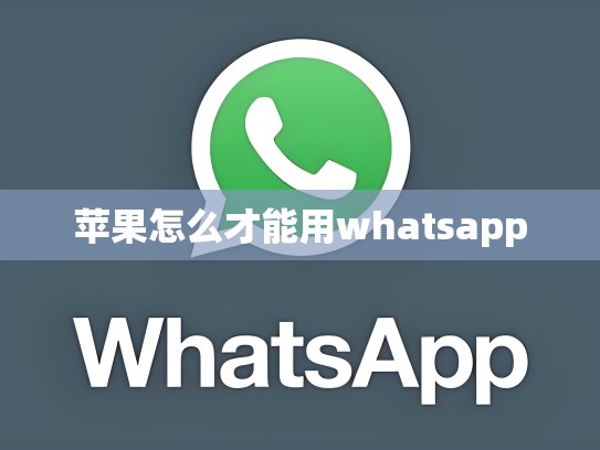 苹果怎么才能用whatsapp