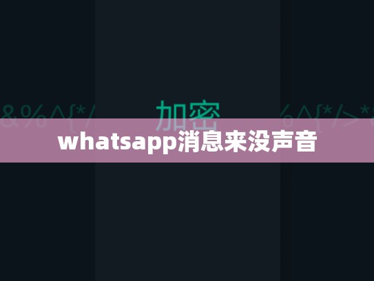 whatsapp消息来没声音