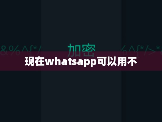 现在whatsapp可以用不