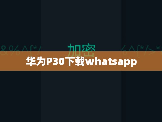 华为P30下载whatsapp