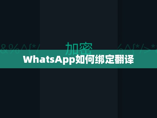 WhatsApp如何绑定翻译